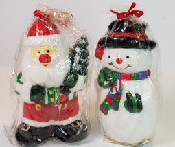 Vintage Kmart Figural Candles Santa Claus Snowman Holiday Kitsch Christmascore - £11.80 GBP