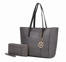 Dinah Light Weight Tote Bag with Wallet - Stone Gray  - $72.56