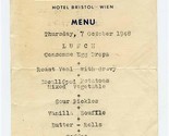 1948 Hotel Bristol Wien Lunch Menu Vienna Austria - £12.66 GBP