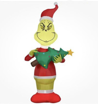 Gemmy 5.5&#39; THE GRINCH HOLDING CHRISTMAS Tree Inflatable NEW Local Pickup - £31.96 GBP