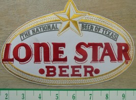 LONE STAR BEER &quot;THE NATIONAL BEER OF TEXAS&quot; OVAL CLOTH SEW ON PATCH NEW - $9.49