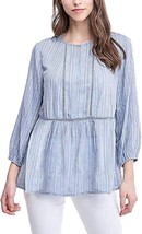 Fever Ladies&#39; 3/4 Sleeve Blouse Size: M, Color: Blue Whistler - $22.99