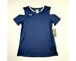 Under Armour Loose Women&#39;s V-neck Athletic Shirt Size Small Navy Blue QJ5 - £15.63 GBP