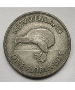 1933 New Zealand Florin .500 Fine Silver .1818oz. Kiwi Bird Coin CH VF A... - £16.68 GBP