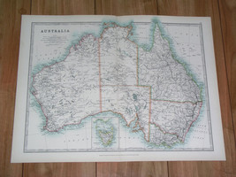 1907 Antique Map Of Australia / Melbourne Sydney Brisbane Adelaide Perth - £19.45 GBP