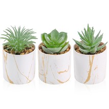 3 Packs Small Fake Plants Succulents Plants Artificial In Pots For Home ... - £13.28 GBP