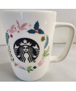 Starbucks Coffee Holiday Mug Cup Peace Dove Wreath Black Siren Logo 10 oz - £14.67 GBP