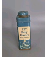 ZBT Baby Powder With Olive Oil Vintage Full Tin Sample Container Blue (#26) - £11.58 GBP