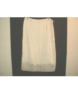 Chico&#39;s Lace Skirt Off-White Size 1 (S-M) Lined Below Knee Length - £31.09 GBP