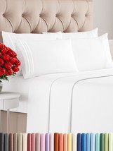 Queen 6 Piece Sheet Set - Comfy, Breathable &amp; Cooling - Hotel Luxury, White - $36.99