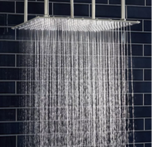 New Brushed Nickel 19-3/4&quot; Oversized Square Stainless Steel Shower Head ... - £105.50 GBP