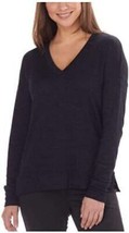 Kirkland Signature Womens Long Sleeve Relaxed Fit V neck Top Size X-Large, Black - £24.42 GBP