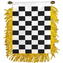 Checkered Flag Mini Banner 3&quot; x 5&quot; - £7.27 GBP