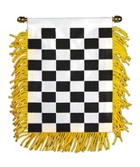 Checkered Flag Mini Banner 3&quot; x 5&quot; - £7.35 GBP