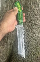 Handmade Damascus Steel hunting tracker fixed blade survival EDC knife F... - $39.59