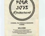 Four Joys Restaurant Cantonese Polynesian Mandarin Menu Albuquerque New ... - £14.03 GBP