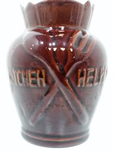 Vintage Weller Pottery Brown Glaze Kitchen Helper Utensil Holder   - $29.99