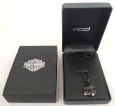 Harley-Davidson Men&#39;s 24&quot; Chain Black Out Willie G Skull Necklace HSN0063-24 - £94.61 GBP