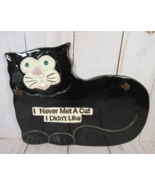Black Cat Handmade Wall Plaque Smoky Mt. Pottery Whimsy 8.5&quot; x 6&quot;. - £9.98 GBP