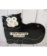 Black Cat Handmade Wall Plaque Smoky Mt. Pottery Whimsy 8.5&quot; x 6&quot;. - $12.77