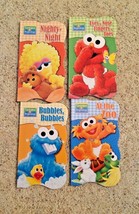 Sesame Street Childrens Book Set 4 Educational Elmo Cookie Monster Big Bird - £11.69 GBP