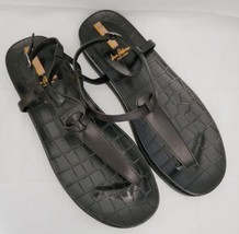 Sam Edelman Black Naomi T-Strap Leather Sandal Strappy 10.5 NEW - £54.76 GBP