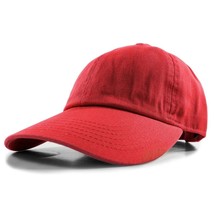 Red Plain Solid Polo Baseball Hat Washed Cotton Adjustable Cap Mens Womens - $14.99