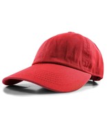 Red Plain Solid Polo Baseball Hat Washed Cotton Adjustable Cap Mens Womens - $278.27 MXN