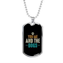 You Me and The Dogs Simple Necklace Stainless Steel or 18k Gold Dog Tag 24&quot; Cha - £37.92 GBP+