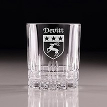 Devitt Irish Coat of Arms Perfect Serve Cut Glass Tumbler - Set of 4 - £58.19 GBP