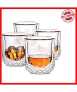 Double Wall Crystal Whiskey Glasses Set of 4 - Perfect for Formal &amp; Casu... - $70.23 CAD