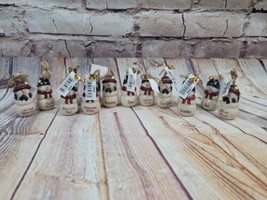 GANZ Retired Ceramic Snowman Ornaments with factory Personalized Signs 14pc Lot - £20.58 GBP