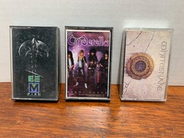 Lot of 3 Vintage Rock Cassettes Cinderella, White snake &amp; Queensryche - $15.00