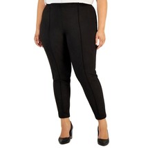 NWT Womens Plus Size 1X Anne Klein Black Faux-Suede Pull-On Stretch Ankle Pants - £23.49 GBP