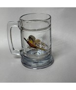 Glass Beer Mug Stein Silver Trim Pheasant Hunting Game Bird Princess House - $20.37 CAD