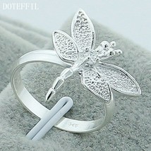 DOTEFFIL 925 Sterling Silver Dragonfly Ring For Women Wedding Engagement Party F - £6.94 GBP