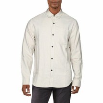 J Brand Tertium Woven Slim Fit Button Down Shirt in Natural-Size Large - £50.33 GBP