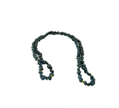 Vintage Czech Art Glass Bead Necklace – Blue, Green &amp; Black Strand for W... - $19.80