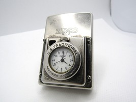 Time Lite Light Pocket Watch Clock running Zippo 1997 Fired Rare - £119.39 GBP
