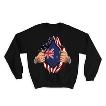 New Zealand : Gift Sweatshirt Flag USA American Chest New Zealander Expa... - £23.08 GBP