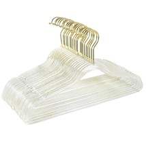 Clear Plastic Hangers 20 Pack - Non-Slip Coat And Clothes Hangers With B... - £31.01 GBP