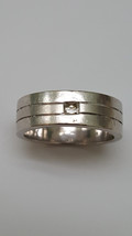 Estate Art Deco 14K White Gold Diamond Wedding Ring Band, Heavy 10gr, 1930&#39;s - £1,079.13 GBP