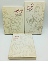 Longaberger Pottery Set of 3 Angel Cookie Molds 1993-1995 Peace Hope Love - £10.89 GBP
