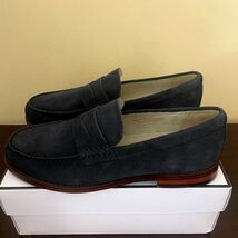 Banana Republic Mens Navy Blue Suede Penny Loafers Dress Shoes 888895 Si... - $89.09