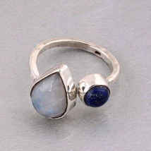 Solid 925 Sterling Silver Moonstone Lapis Lazuli Gemstone Birthday Gift ... - $11.78+