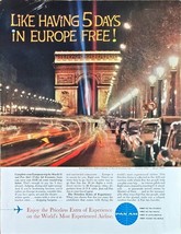 PAN AM AIRLINES - Paris - Europe-Travel-Vacations-1962 Vintage Print Ad - $10.97