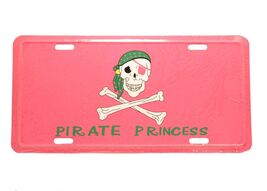 Pirate Princess Pink Aluminum Auto License Plate Car Truck Tag Metal Sig... - $9.98