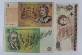 Australia &amp; New Zealand Currency Set Aus 1972 $ 1 &amp; NZ (1981-85) $1 - $52.48