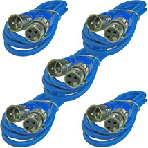 5Pack Blue Shielded Male To Female 3Pin Xlr Mic Microphone Audio Cables 6Ft Foot - £30.59 GBP