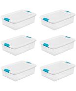 Sterilite 14968006 32 Quart White/Clear Plastic Storage Box With Blue Aq... - $1,823.66 MXN